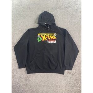 Johnny Cupcakes Hoodie Men Large Black Independent Graphic Comic Strip Logo